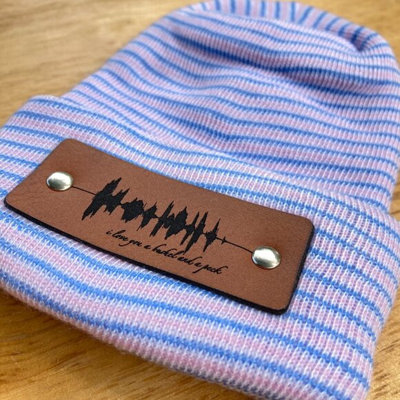 I Love You A Bushel And A Peck Soundwave Newborn Baby Beanie - Premade - Picture 5 of 9